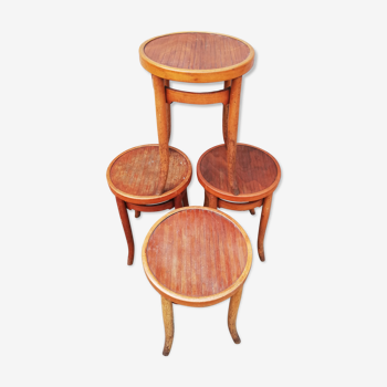 1900 brewery stools in curved wood