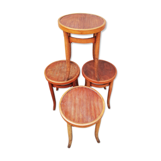 Tabourets de brasserie 1900 en bois courbé