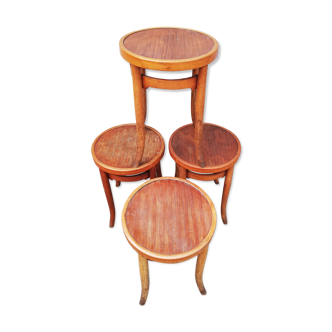 1900 brewery stools in curved wood