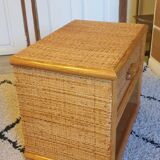 Pair of rattan bedside tables