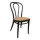 Chaise de salle à manger vintage style Thonet en bois noir et assise en cannage 1970