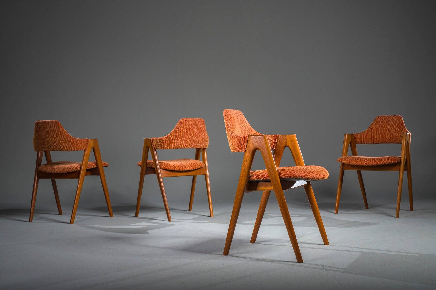 Chaises de salle à manger vintage danoises Compass par Kai Kristiansen, années 1960, lot de 4