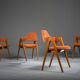 Chaises de salle à manger vintage danoises Compass par Kai Kristiansen, années 1960, lot de 4