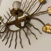 Applique soleil feuillage dorée années 60