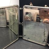 Bevelled triptych barber mirror 57x16cm