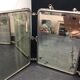 Bevelled triptych barber mirror 57x16cm