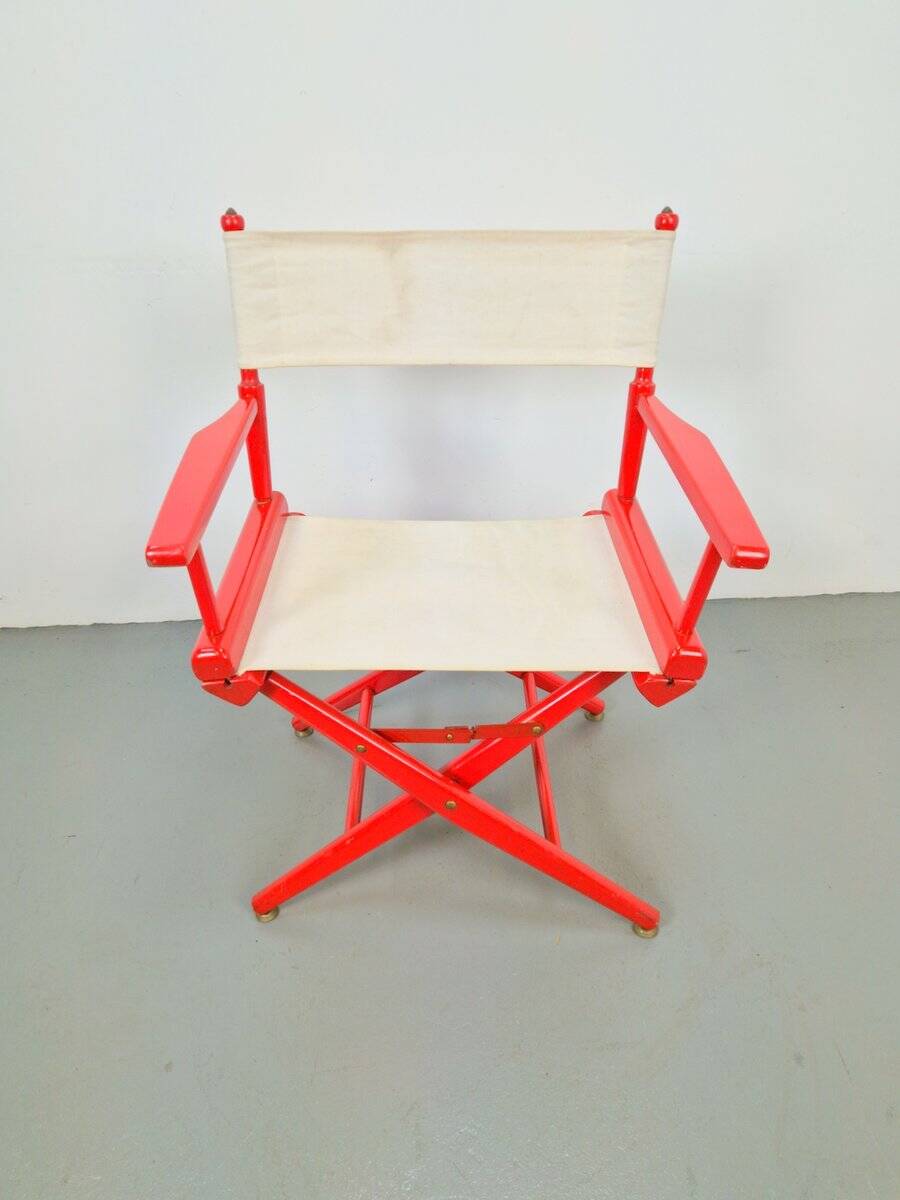 Vintage German Folding Wooden Directors Chair, 1960s