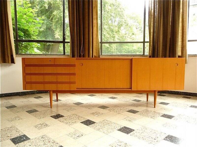 Sideboard in cherrywood with sliding doors from Wilhelm Renz, Germany 1960s