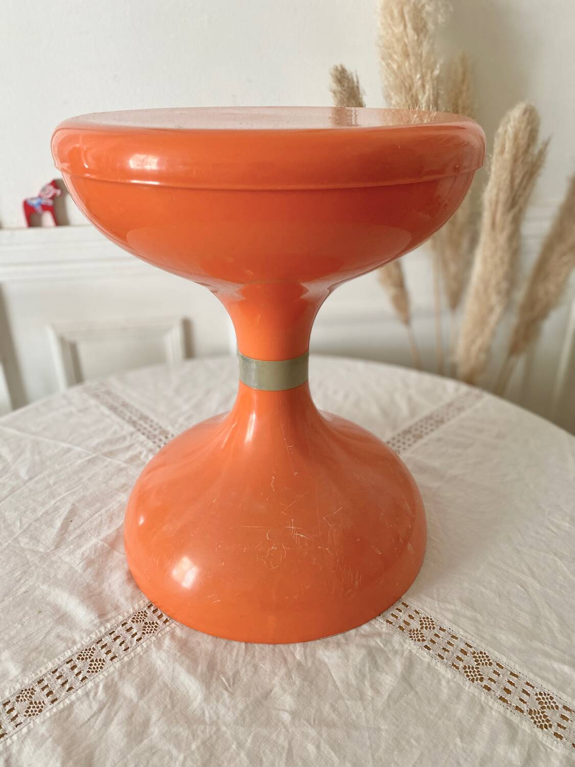 Robur Sgabello Americano stool orange plastic vintage 70s