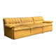 Yellow leather lounge sofa by Laauser, 1970s
