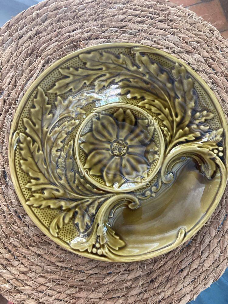 Set of 6 gien artichoke barbotine plates