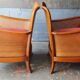 Pair of vintage canned armchairs