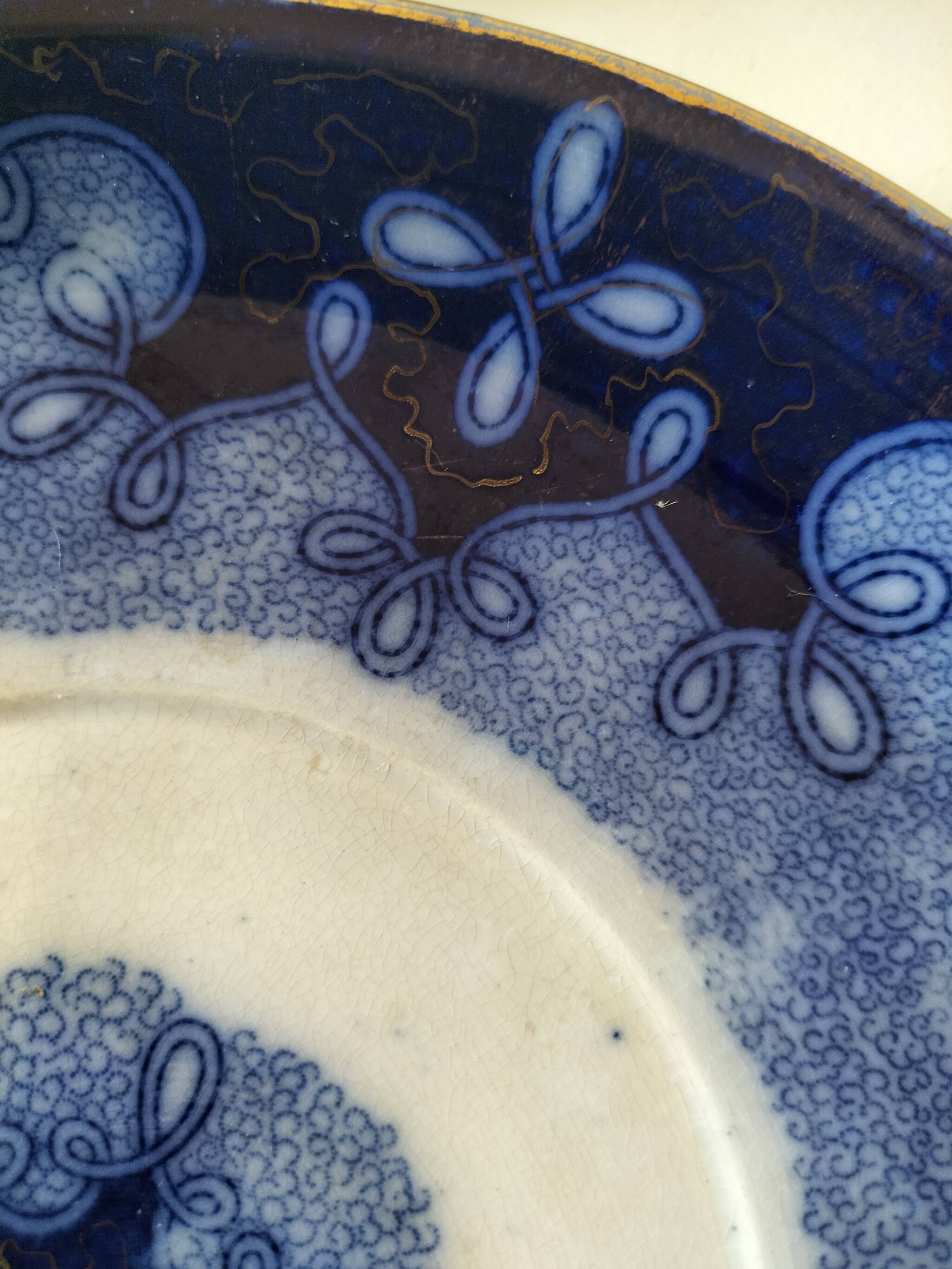 Trio of redowa plates – sarreguemines, ironstone – circa 1890