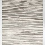 8x11 Brown Beige Minimalist Handmade Wool Kilim Rug, 226x350Cm