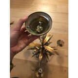 Chandelier and pair of wall sconces of wheat