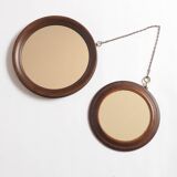 Duo miroirs rond bois anciens