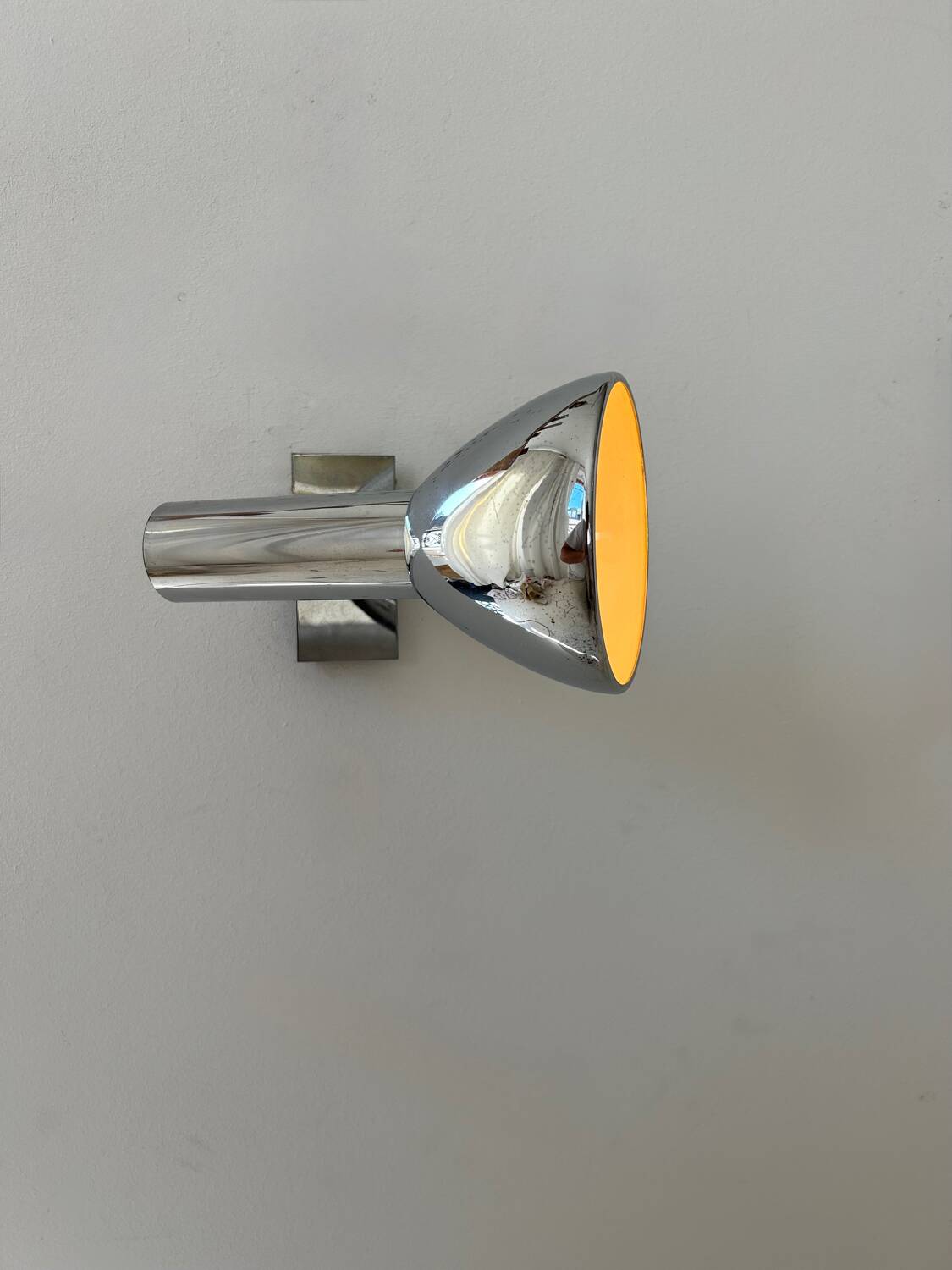 Vintage adjustable wall lamp, chrome-plated metal, France 1970