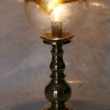 Vintage 1970s solid brass and glass globe table lamp