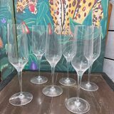 6 Baccarat champagne flutes, grand siècle crystal, Laurent Perrier