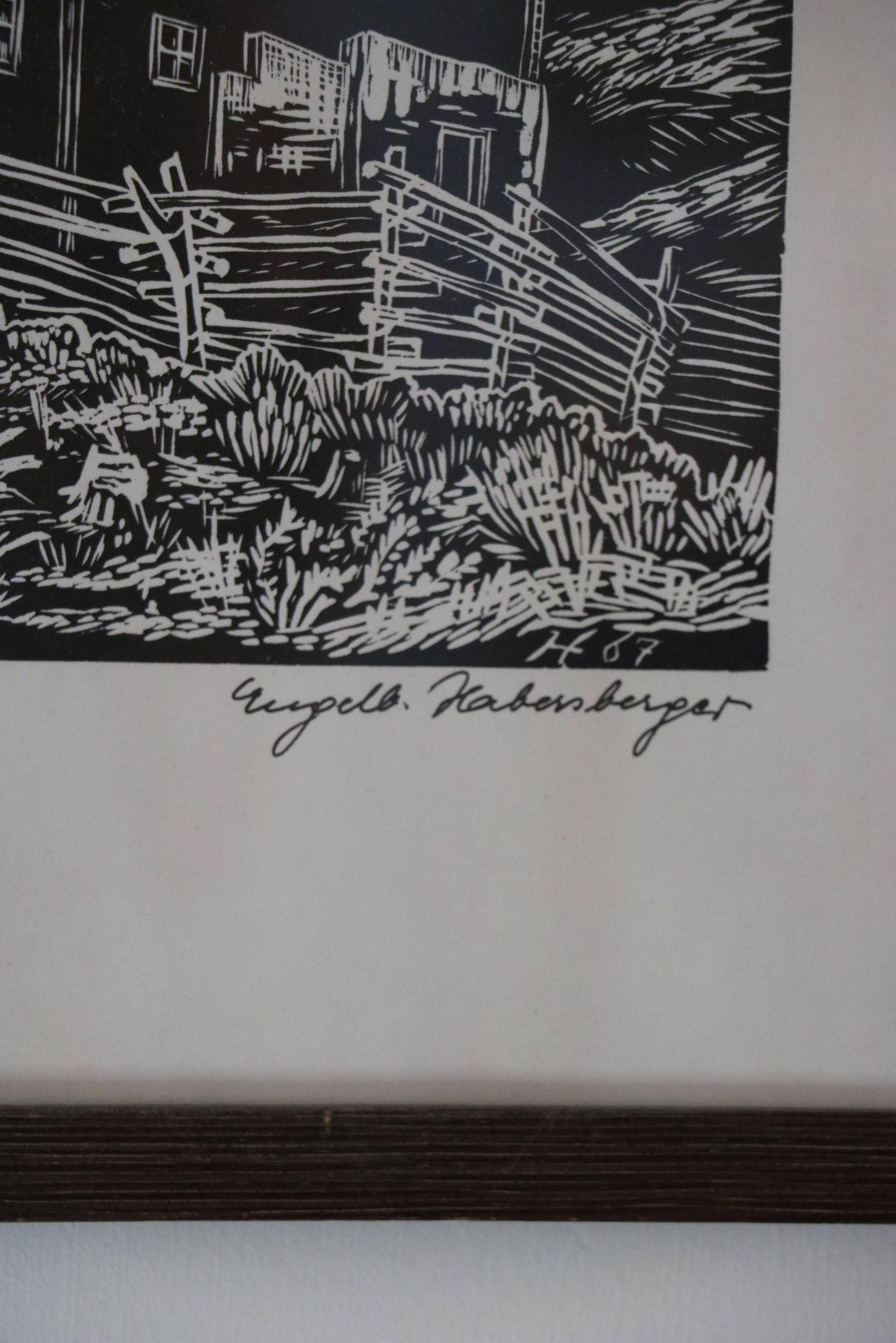 Wood engraving by Engelbert Habersberger (1929-2006)