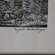 Wood engraving by Engelbert Habersberger (1929-2006)