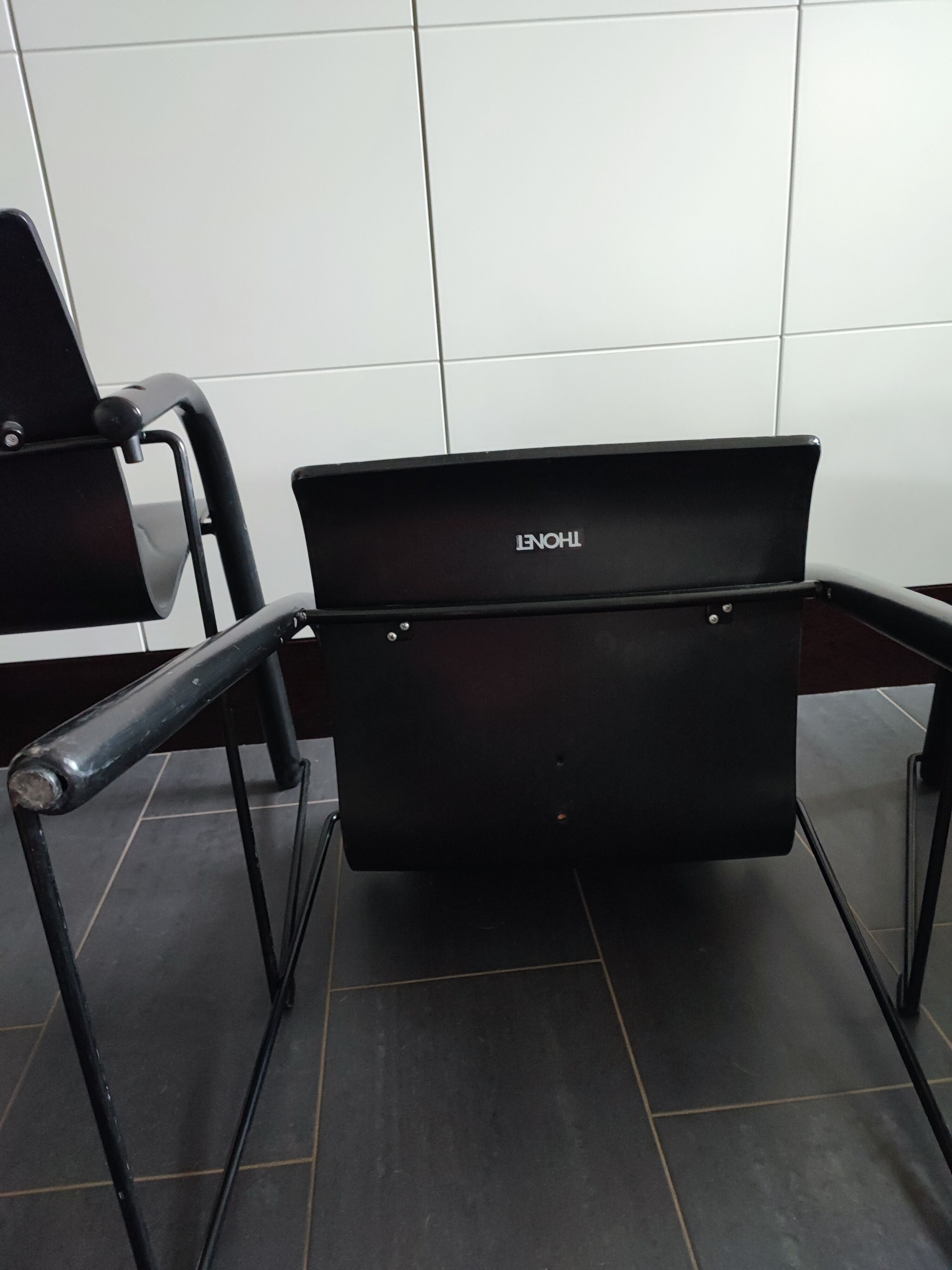 Thonet S320 black chairs