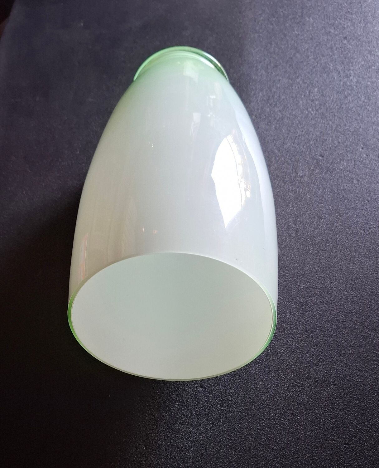 Large contemporary vase in green opaline