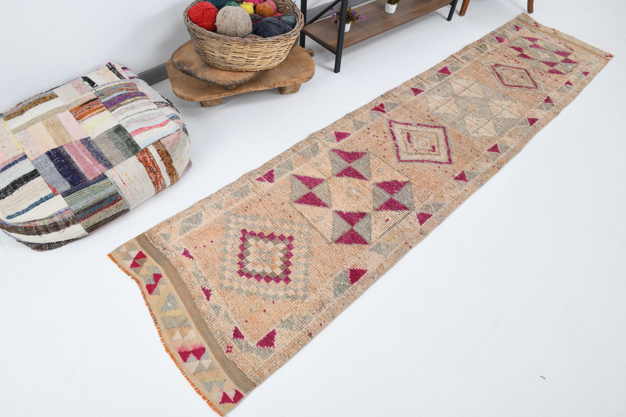 3x11 pale orange turkish vintage runner rug 75x332cm