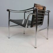 Le Corbusier Vintage Black Leather Armchair Model- LC1 for Cassina, 1970s