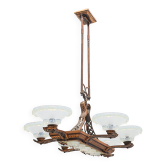 Art Deco Ezan liner chandelier