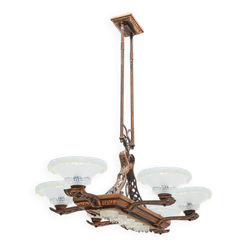 Art Deco Ezan liner chandelier