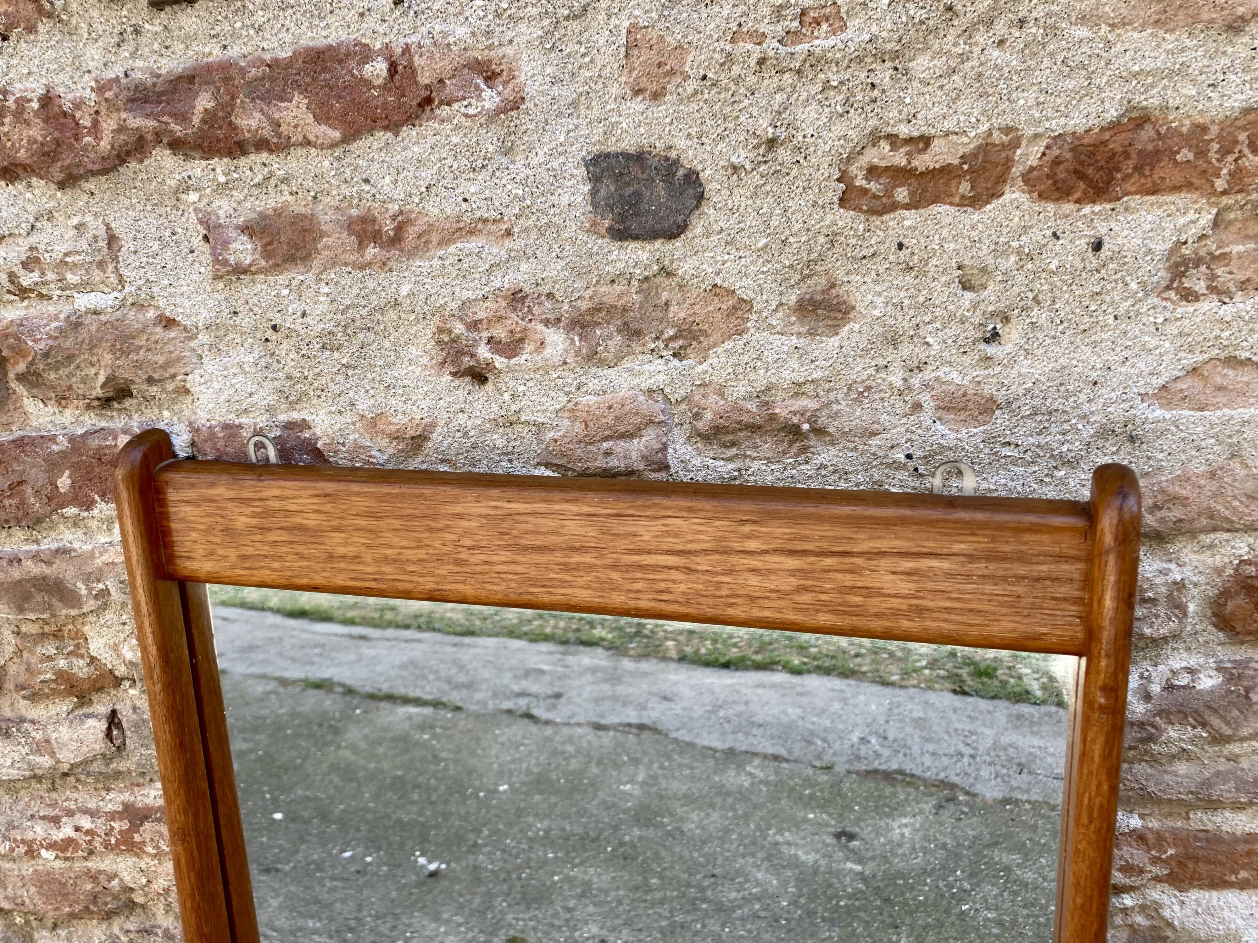 Vintage teak wall mirror