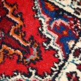 Vintage persian carpet hamadan handmade 1.3' x 1.9' (40cm x 60cm) 1970s, 1c761
