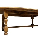 Very large Louis XIII style coffee table in solid oak circa 1900