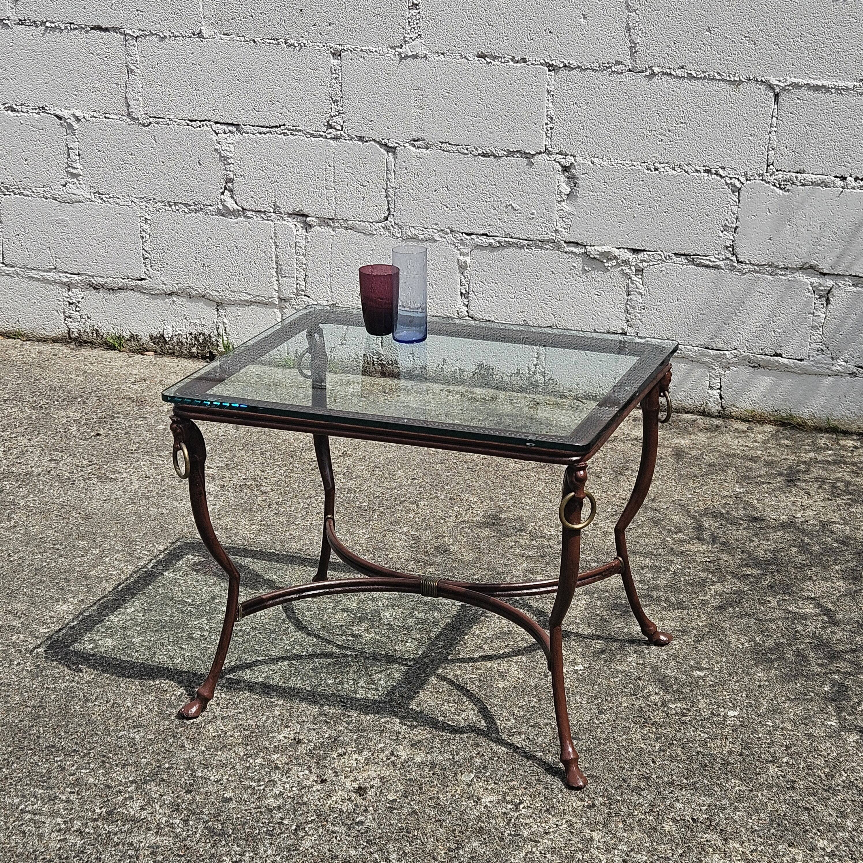 French  Iron and Glas Coffee Table-Cocktail Table-Lounge Table-80s