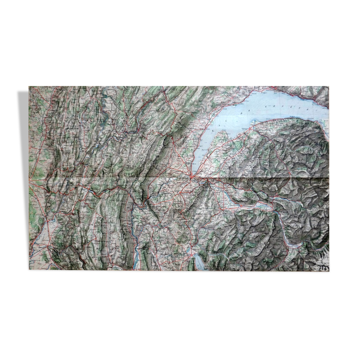 Carte ancienne genève, lausanne, thonon, nantua, annecy