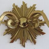 Wall lamp "little sun" in 70s golden brass