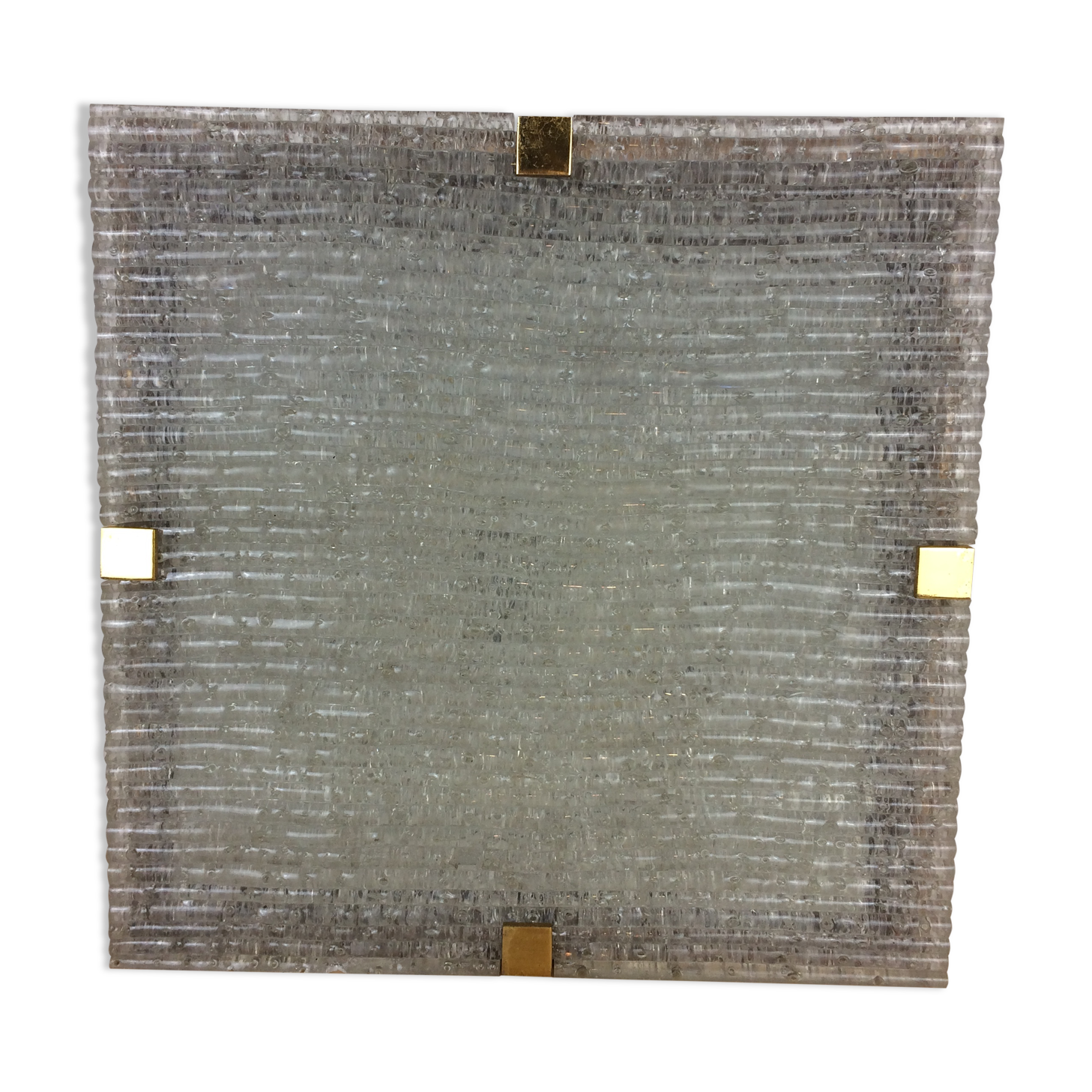 Scandinavian square wall lamp perspex and teak, ceiling lamp