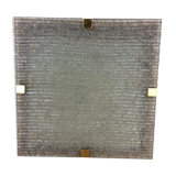 Scandinavian square wall lamp perspex and teak, ceiling lamp