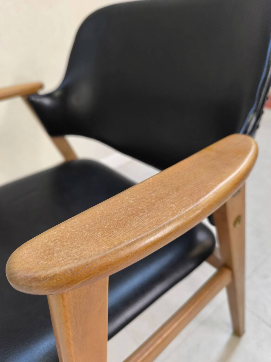 Mid-Century Danish Teak and Leather Armchair by Erik Kirkegaard for Glostrup, 1960s