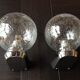 Pair of chrome sconces and crystal globe bubbled by Keuco / vintage 70s