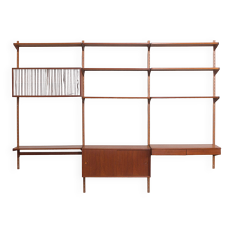 Kai Kristiansen minimalist home office wall unit with floating desk for FM Mobler, Denmark 1960s