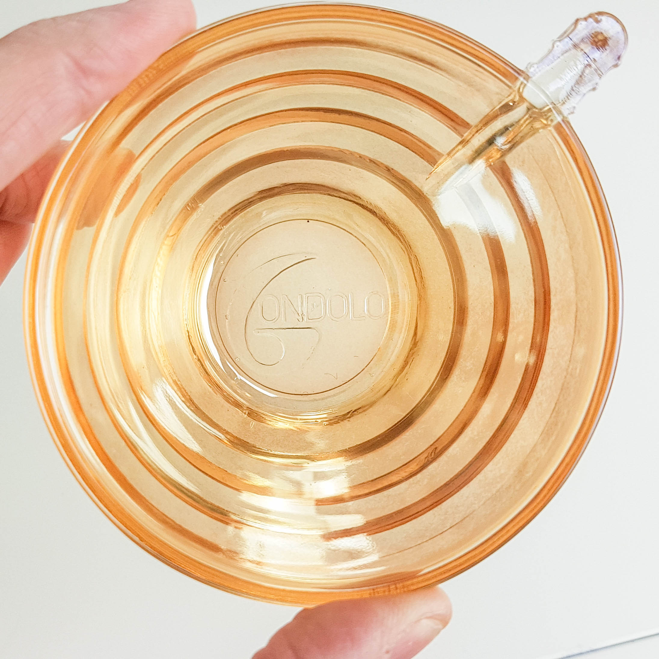 Gondolo coffee service in iridescent glass