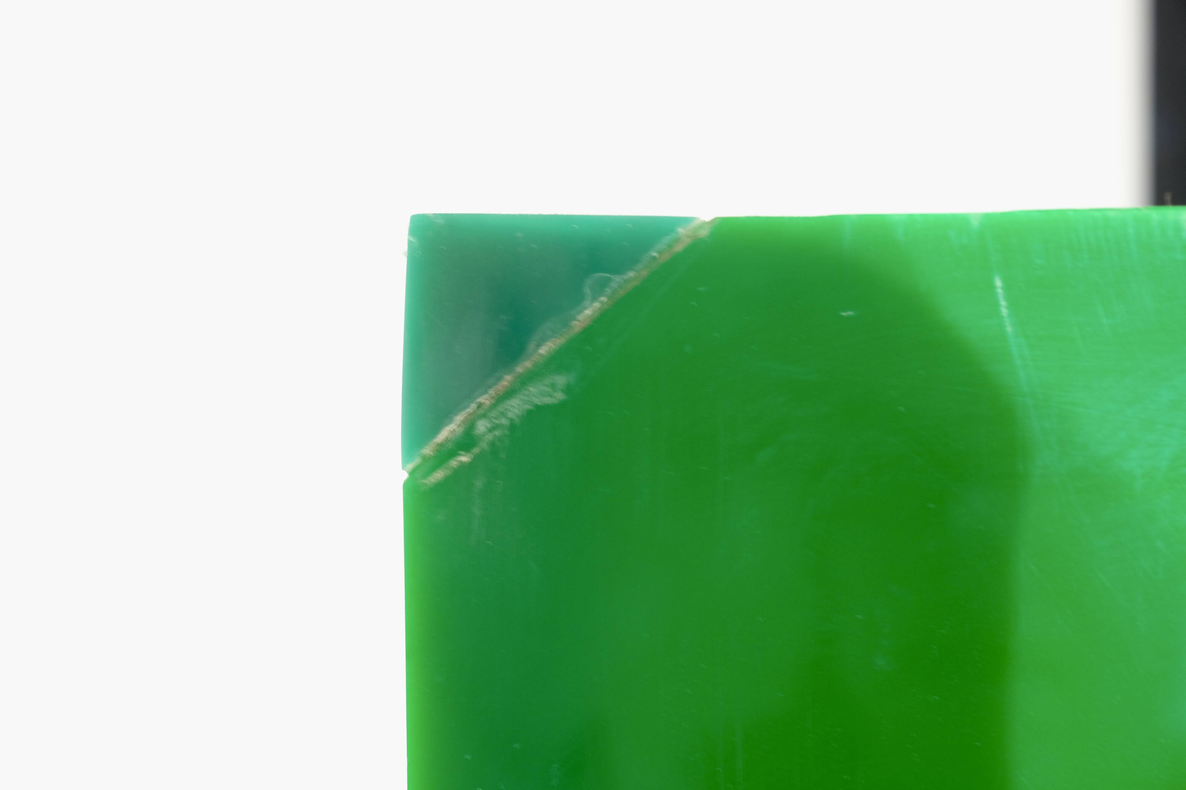 Rectangular floor lamp in green and white plexiglass, Italy - 1970s
