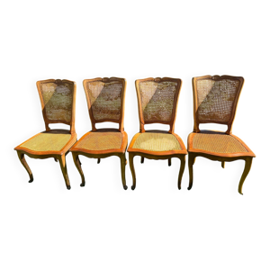4 chaises cannées en
