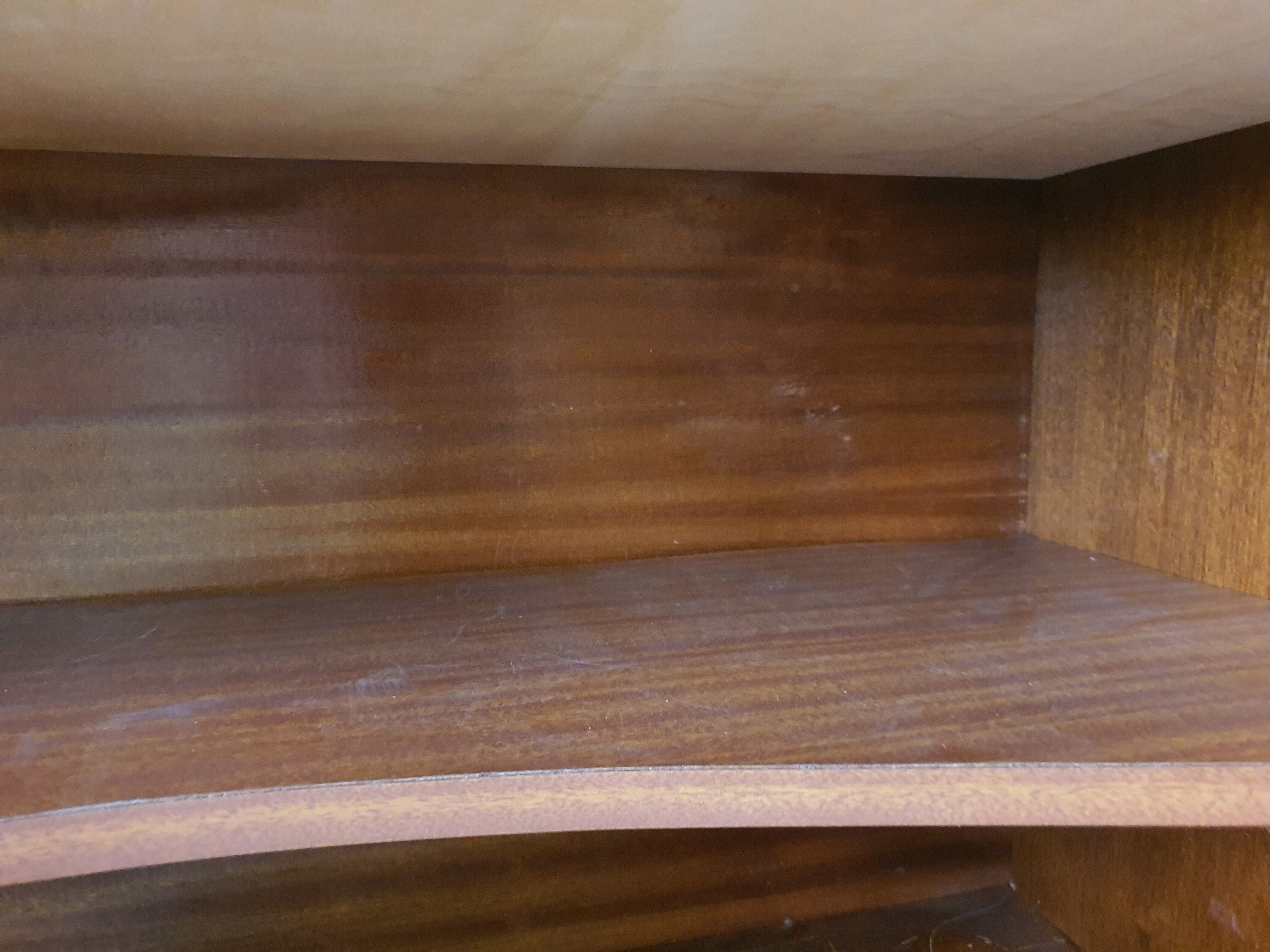 1960s sideboard with decorated doors in wood and brass