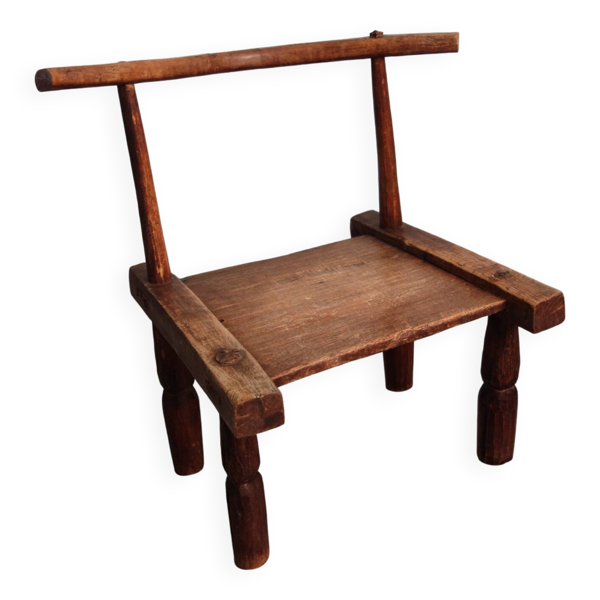 Antique brutalist Baoulé African chair