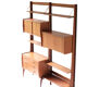 Free standing teak wall unit by Torbjorn Afdal for Bruksbo Tyristrand, 2 Modules, Norway 1960's