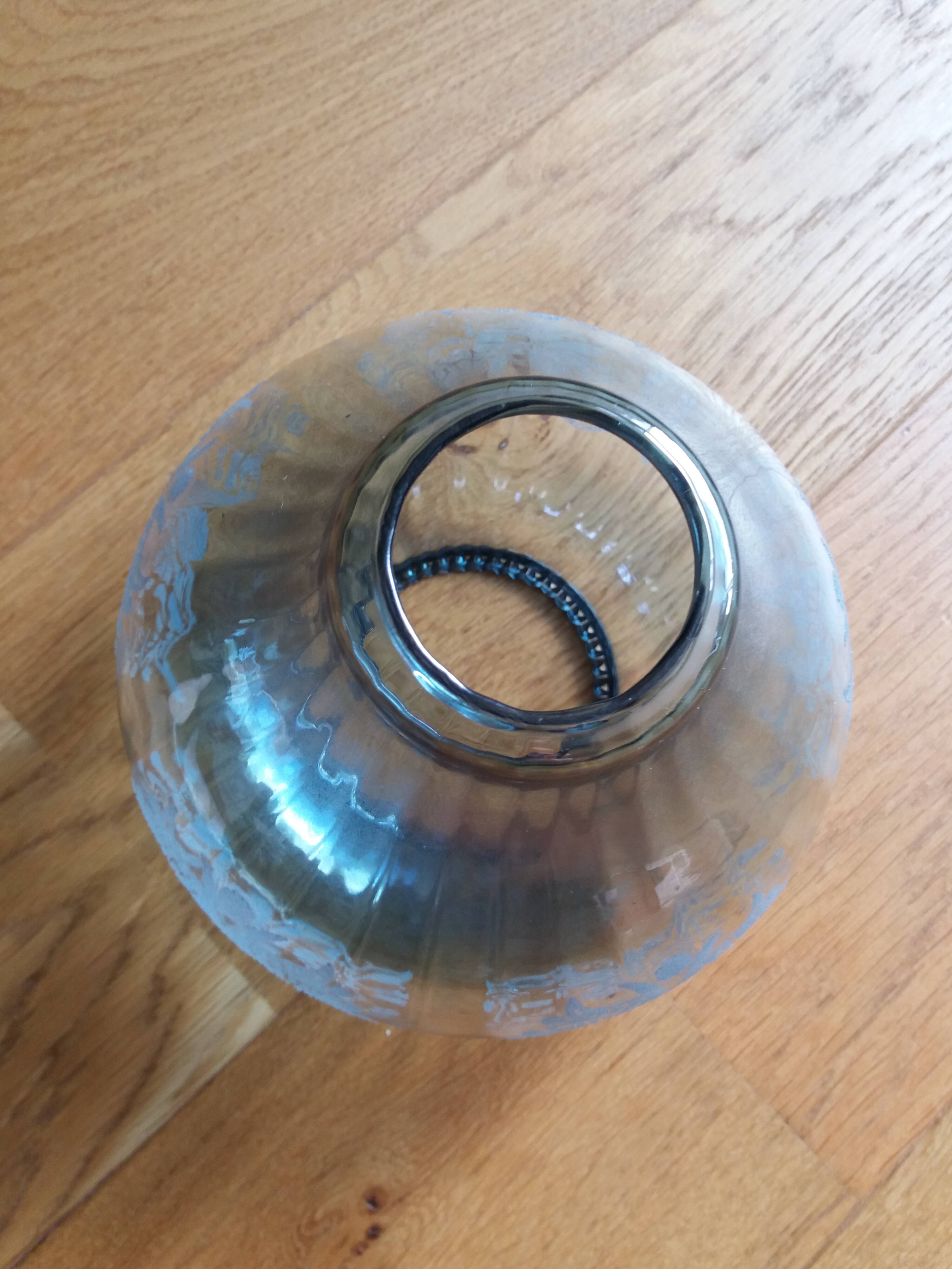 Blue glass tulip pendant light