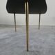 Table basse tripode en verre noir vintage